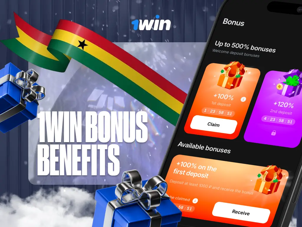 image helps players from Ghana understand 1win bonus advantages
