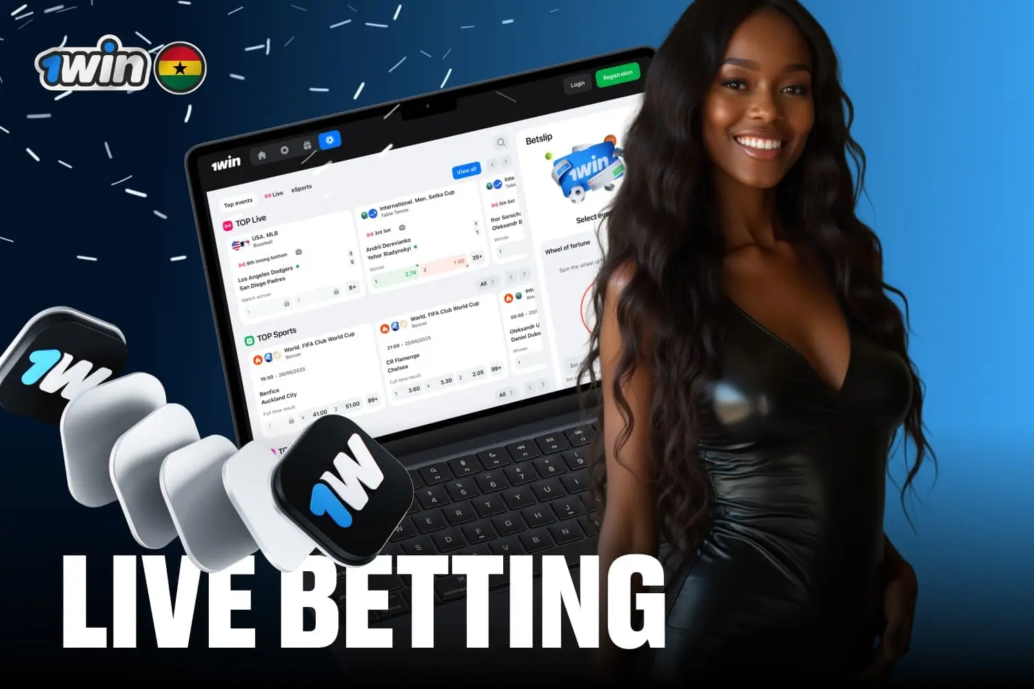 image shows live betting options for 1win