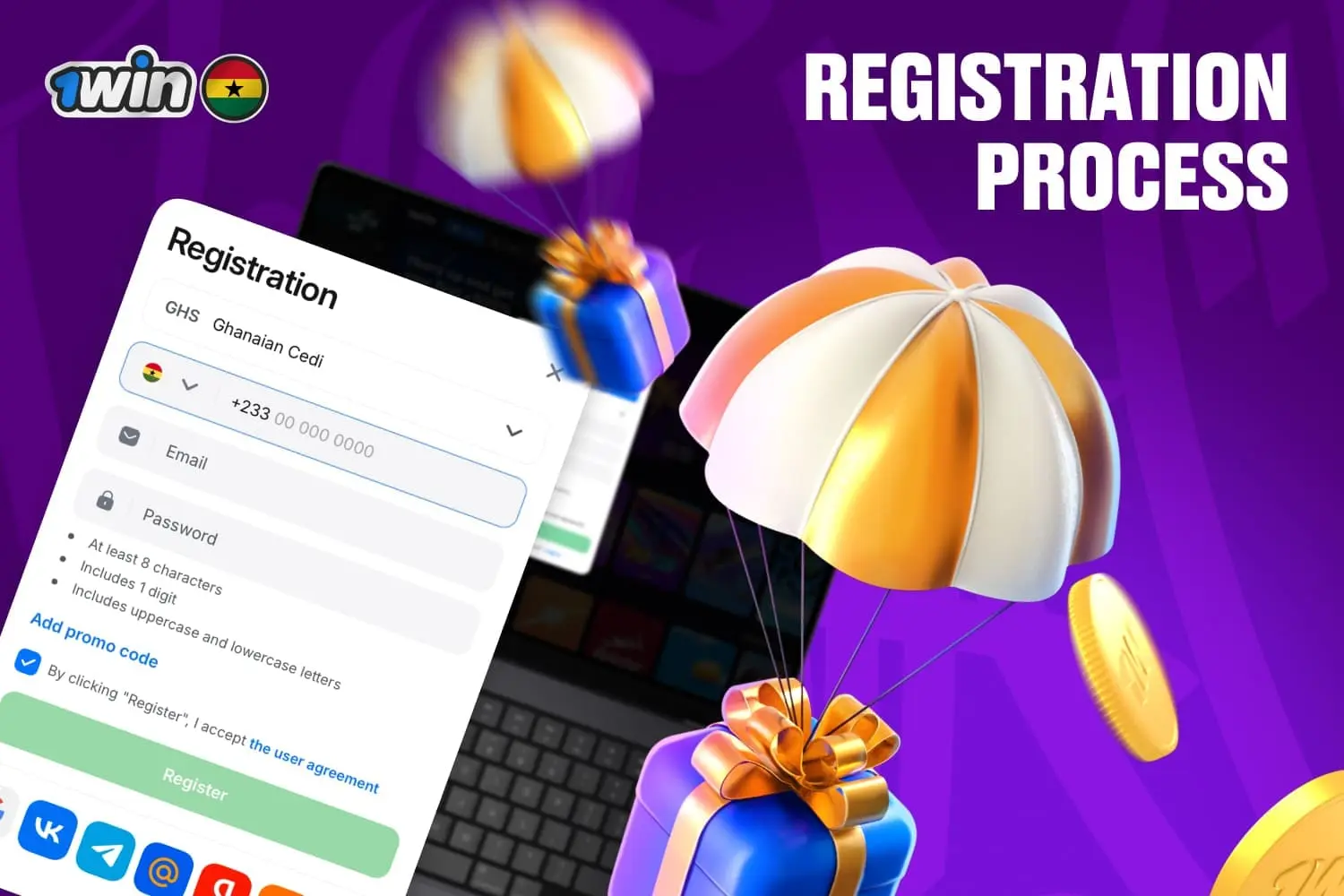 image representing 1win registration process
